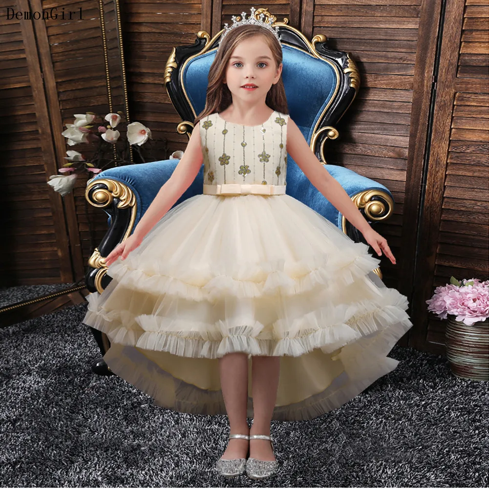 

Western Style Fluffy Girl Wedding Party Dress Elegant Baby Girls Dress New Design Teens Party Dresses Kid Size 3-12Year Old