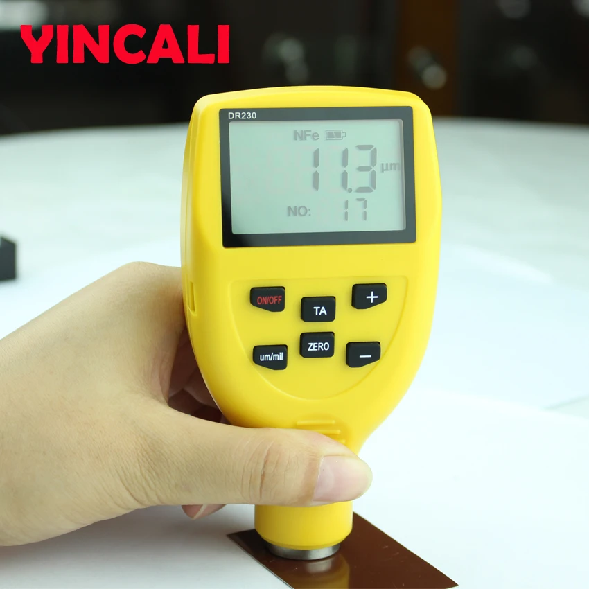 

Fast Shipping Dual-Use Coating Thickness Gauge Tester DR230 Magnetic and Eddy current Method Paint Film Coating Thickness Meter