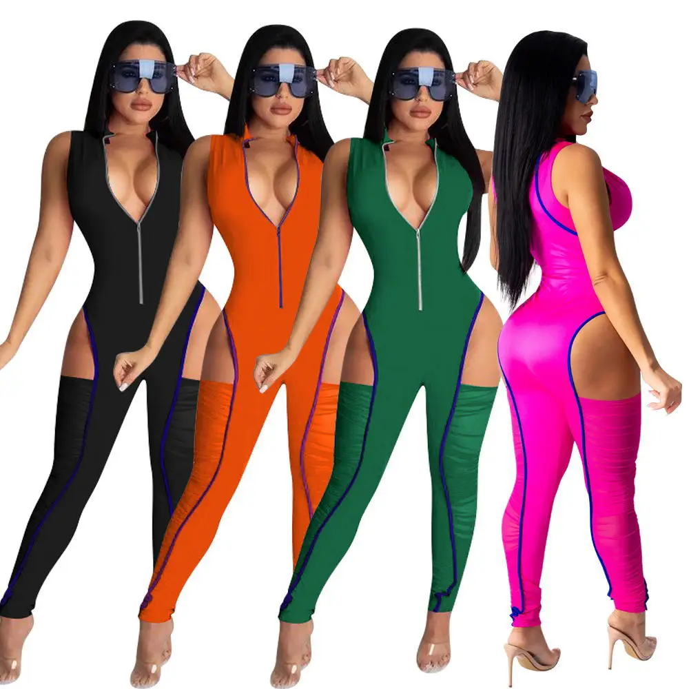 

Hollow Out Sexy Bandage Bodycon Jumpsuit Women Rompers Fashion Streetwear Stretchy Party Overalls Club Outfits