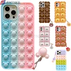 Милый мультяшный 3D чехол для телефона с популярными игрушками для IPhone 11 12 13 Pro Mini XS MAX XR 6 7 8 Plus, мягкий силиконовый чехол с подвеской для снятия стресса