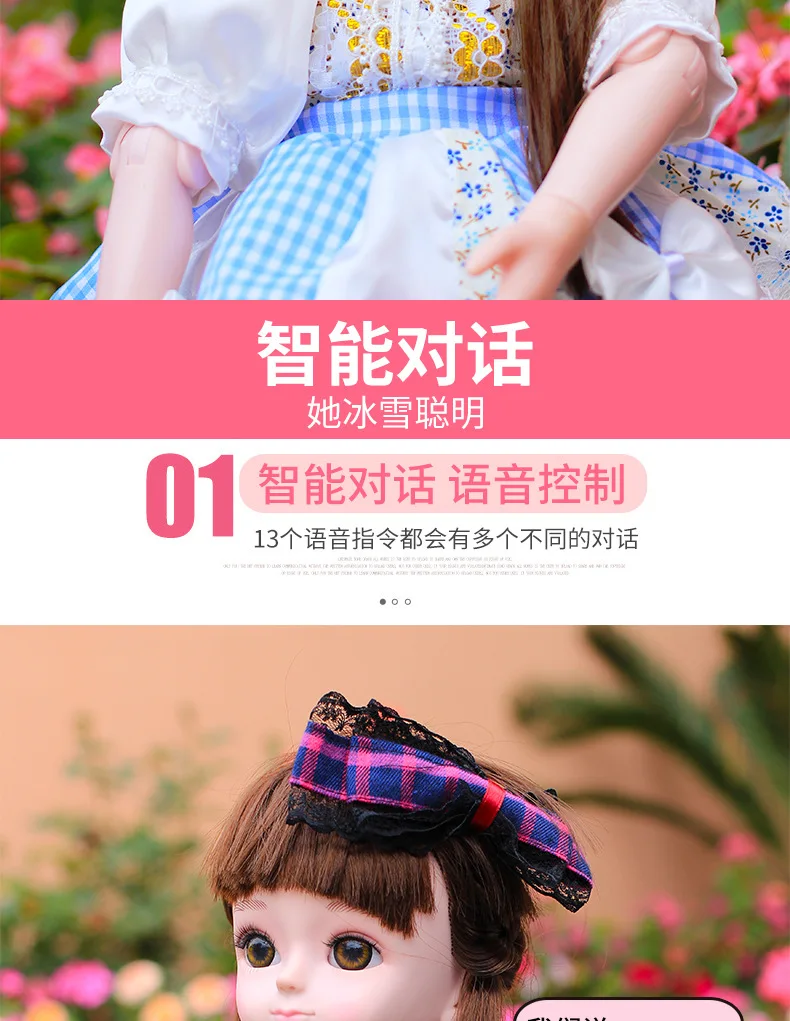 

Talking doll intelligent dialogue children's toys 3-6-8-year-old girl simulation doll Princess change