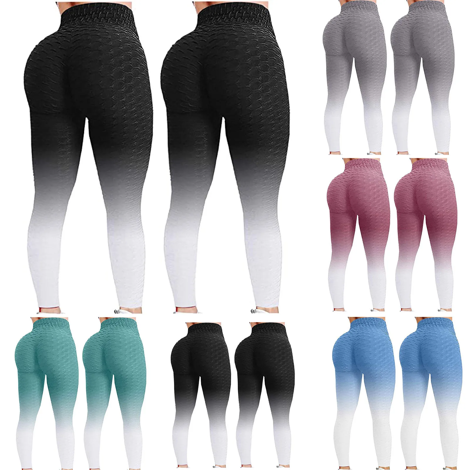 

#56 Scrunch Leggings 2pc Women's Bubble Hip Lifting Exercise Fitness Running High Waist Yoga Pants Ropa Deportiva Mujer