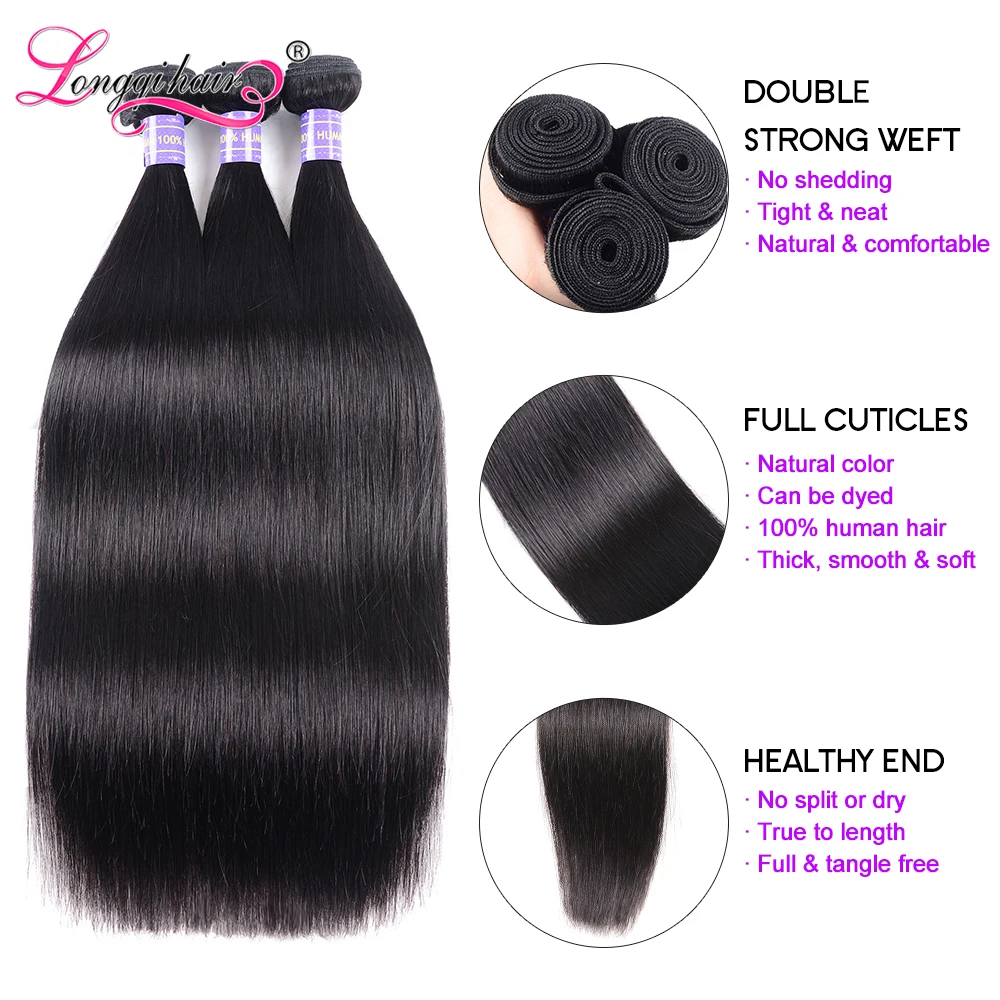 Прямые волосы 3 дюйма 4 пряди человеческие Remy для наращивания натуральные