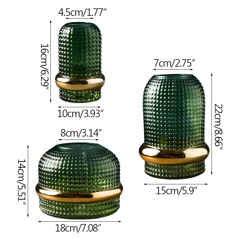 

Home Decoration accessories Antique Glass Vases Flower Vase Luxury Gold Rim Living Room Decoration Hydroponics Decor Ornament