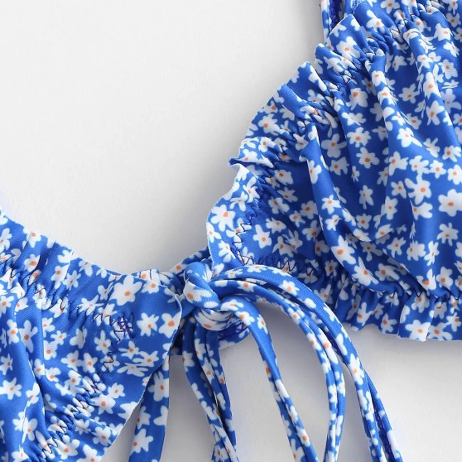 

Brazilian Micro Bikinis 2021 mujer Sexy Swimsuit Female Pleated Bikini Set Floral Print Swimwear Women Bather Bathing Suit 1221