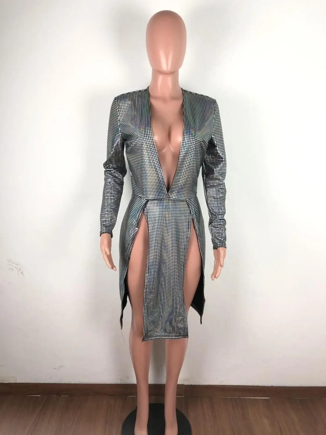 2020 женское весеннее мини зимнее платье с длинным рукавом и v-образным вырезом