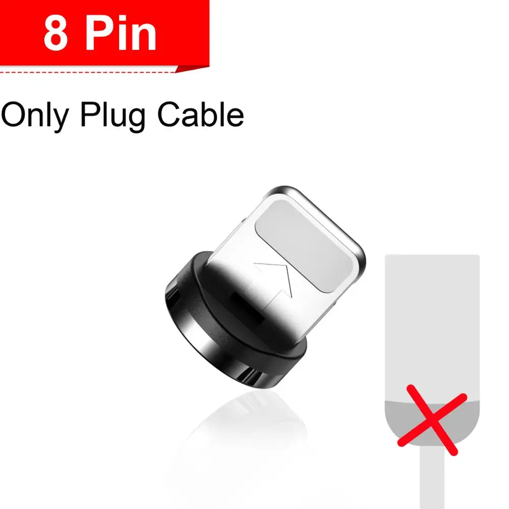 Udyr Магнитный Micro usb type C кабель для iphone samsung Android 2 м Быстрая зарядка магнит Зарядное устройство USB кабель провод для мобильного телефона шнур - Цвет: Only IOS Plug