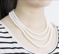 noble women gift 17 19inch gold clasp huge 9 10mm white 100 jewelry aaaa natural farming fresh water pearl necklace