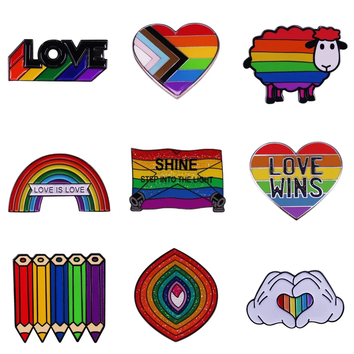 Превосходное качество, эмалированные Значки для гомосексуалистов, Радужный Флаг, сердце, луна, звуки, гей, я влюблен, гордо выигрывает