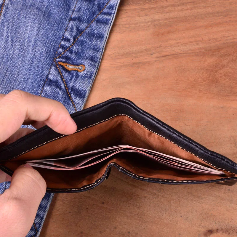 Кошелек AETOO из натуральной кожи ручной работы винтажный для монет мужской и