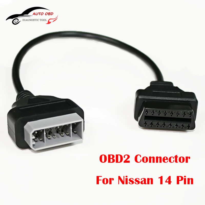 KWOKKER 40 см OBD2 разъем для Nissan 14 контактный Мужской до 16 OBDII Диагностический Кабель