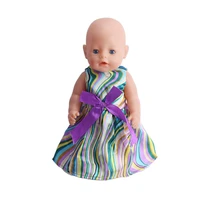 40 43 cm boy american dolls green floral geometric dress newborn baby toys accessories fit 18 inch girls doll gift f81