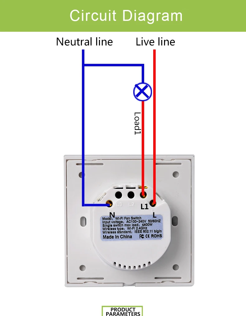 Смарт-пульт управления скоростью вентилятора со стеклянной панелью и таймером |