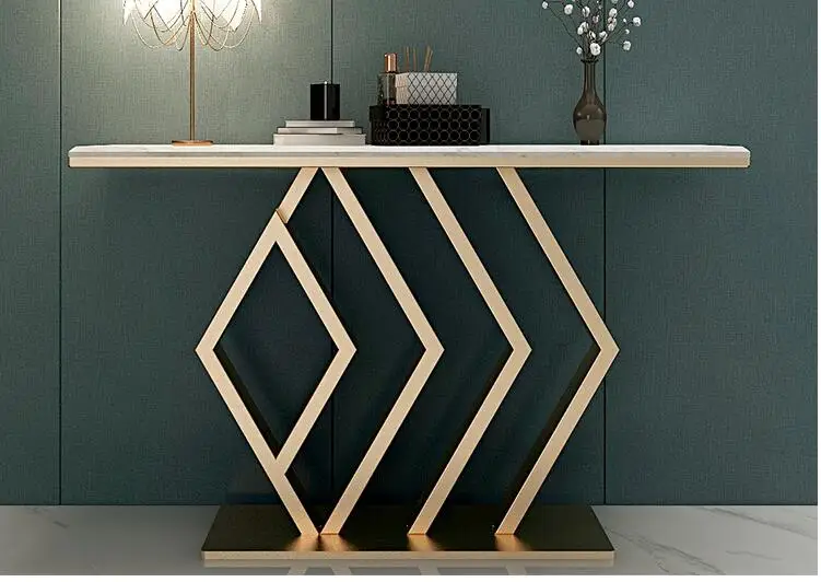 

Northern Europe light luxury marble porch modern simple record shelf foyer entry cabinet entrance wall narrow table
