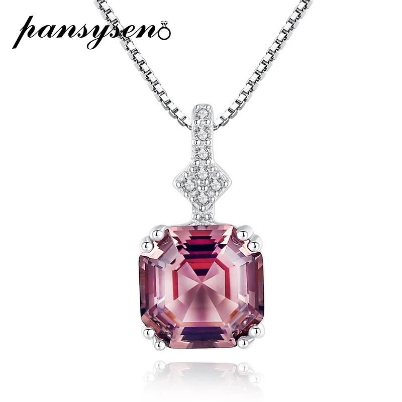 

Ожерелье женское из серебра 925 пробы с квадратным морганитом 8 мм