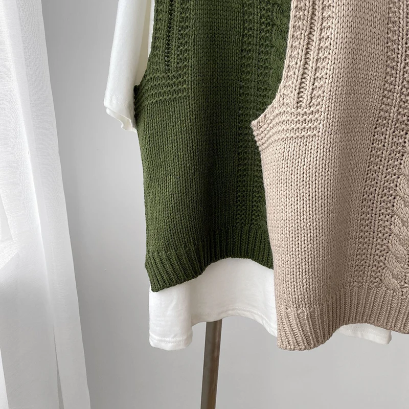 GOPLUS вязаная жилетка Женские топы с геометрическим принтом вязаные жилеты без