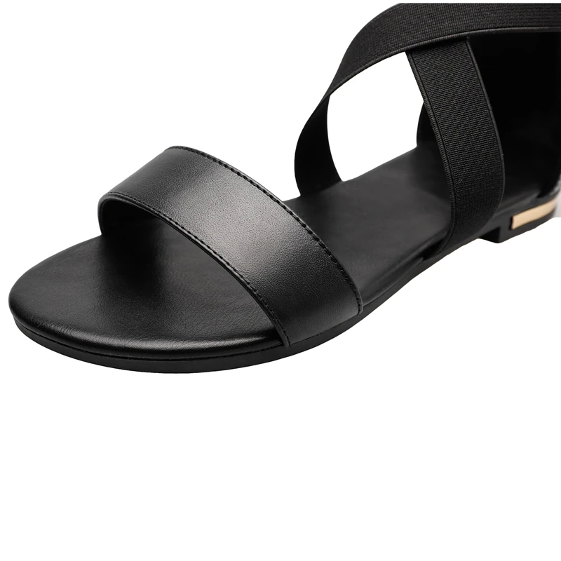 Сандалии женские из натуральной кожи повседневные шлепанцы на плоской подошве