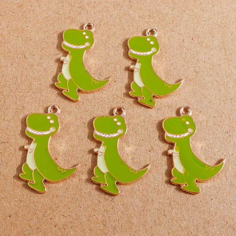 

10pcs 18*29mm Cartoon Animal Charms Enamel Dinosaur Charms Pendants for Making Drop Earrings Necklaces DIY Jewelry Findings