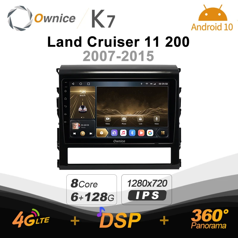 K7 Ownice 6G+128G Android 10.0 Car Radio For Toyota Land Cruiser 11 200 2007-2015 Multimedia 4G LTE GPS Navi 360 BT 5.0 Carplay |