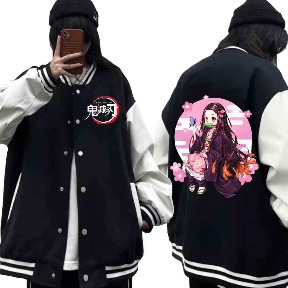 

Anime Demon Slayer Kamado Nezuko Jacket Casual Baseball Jacket