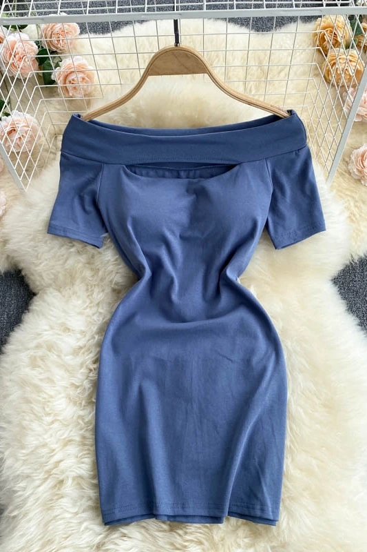 

Nightclub women's dress 2021 new fashion heart hollow word collar strapless slim short sexy hip skirt dress