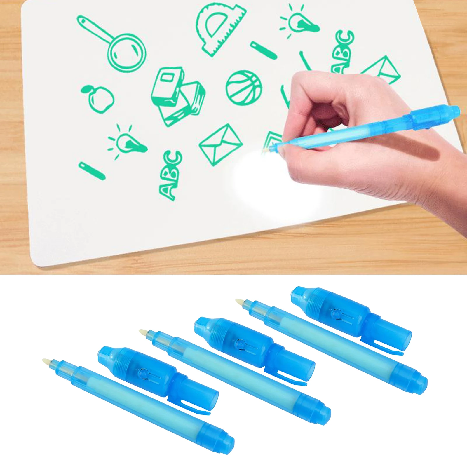 

3x Invisible Ink Pens UV Light Black Light Magic Highlighter Pen for Drawing