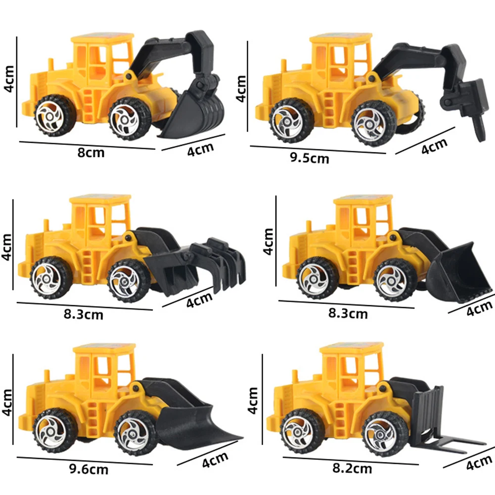 

6pcs Children Mini Alloy Engineering Excavator Inertia Sliding Car Set Toys Inertia Vehicle Model Educational Boy Birthday Toys