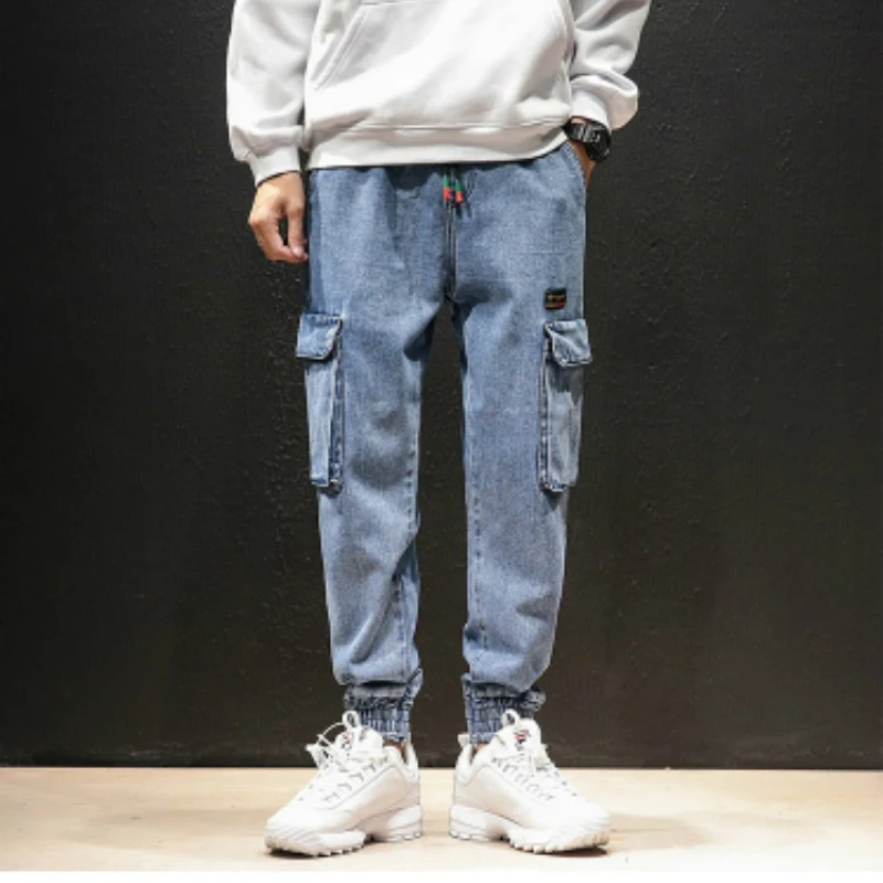 Джинсы карго FAVOCENT мужские джинсовые повседневные брюки султанки из денима с