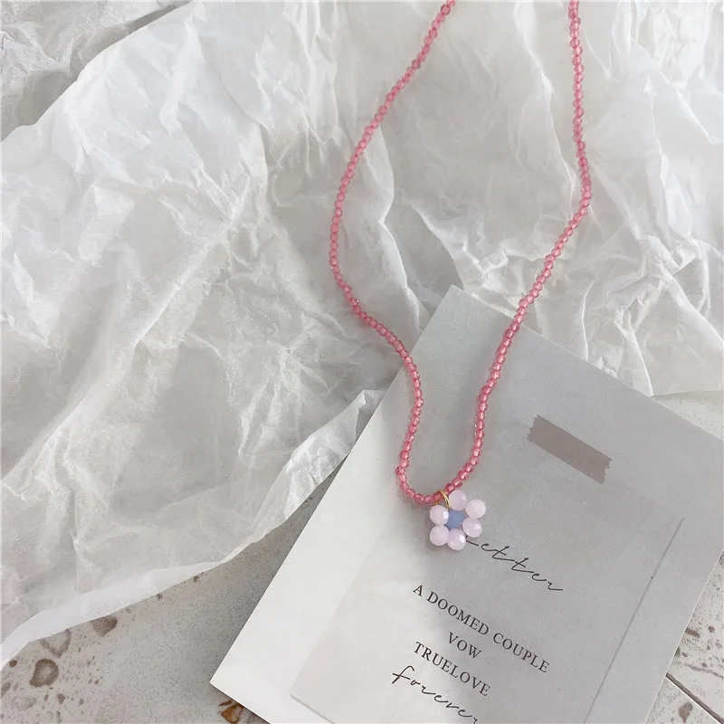 Женское винтажное ожерелье ручной работы в Корейском стиле с разноцветными