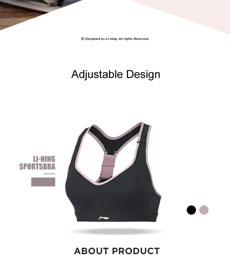 Li-Ning, женские спортивные бюстгальтеры для тренировок, высокая поддержка, плотная посадка, Регулируемые дышащие чашечки на подкладе, спортивные топы AUBP094 WBJ202