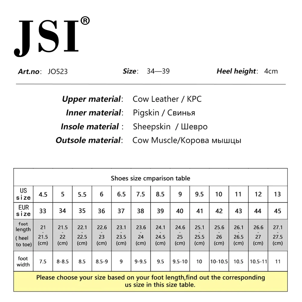 

JSI Brand sandals women shoes genuine leather pointed toe shallow back strap slingbacks middle high square heel sandals J0523