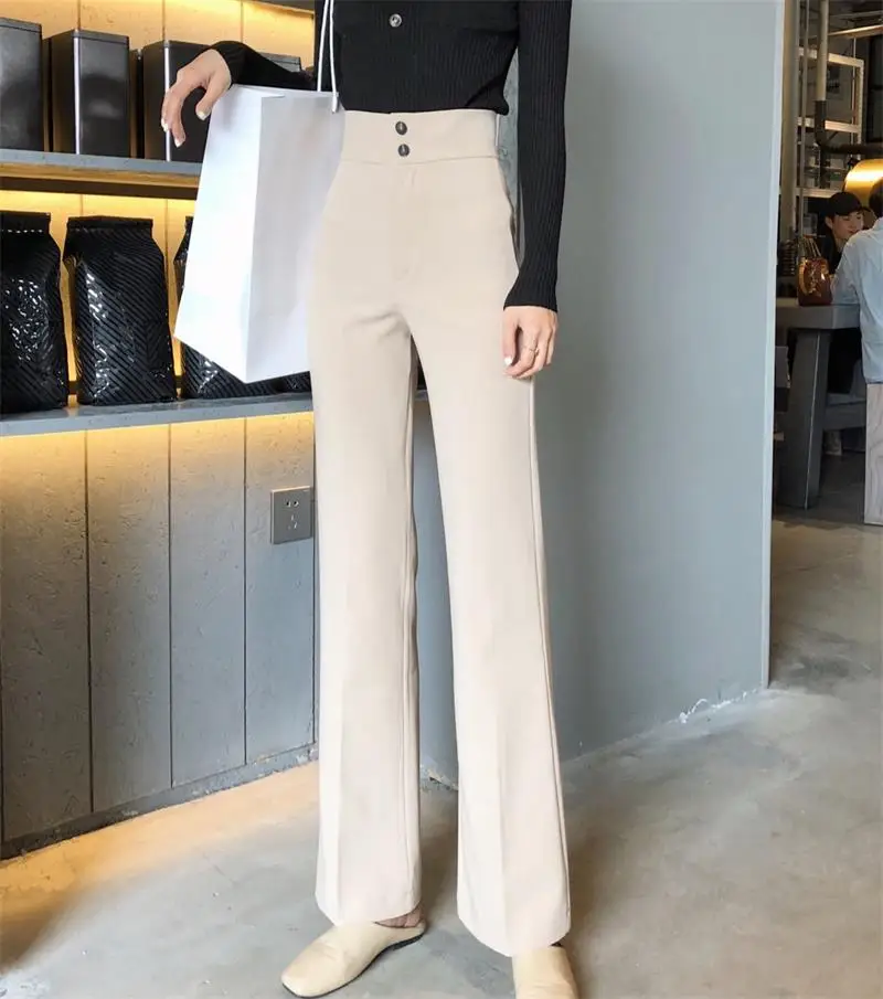 Длинные брюки для женщин с высокой талией летние модные элегантные повседневные