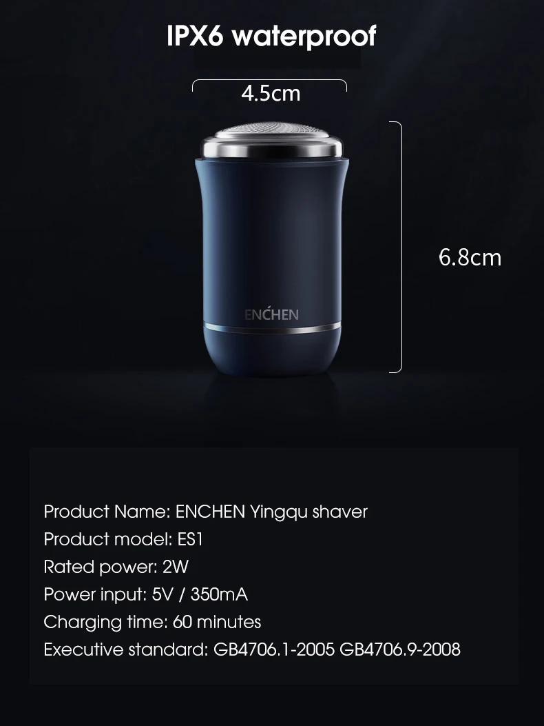 Электрическая мини-бритва ENCHEN для лица мужчин аккумуляторная машинка бритья