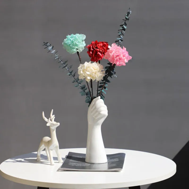 

Nordic style A Hand Vase Flowers Modern Home Office Decor of Creative Floral Composition living room Ornament ceramics vase