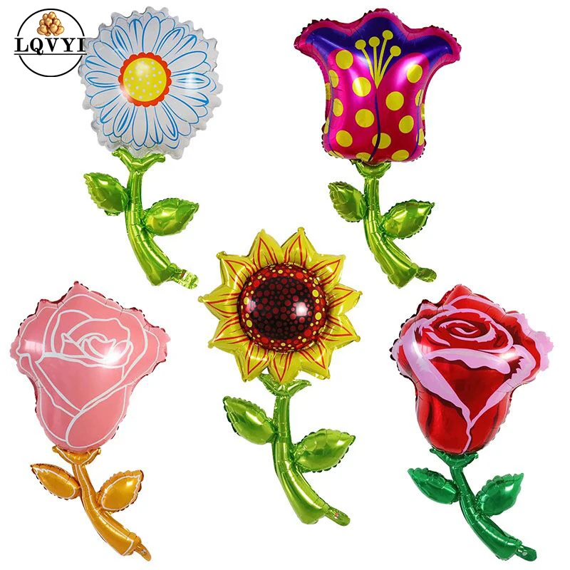 1 шт. солнечные цветы воздушный шар из фольги глобусы розовые красные розы