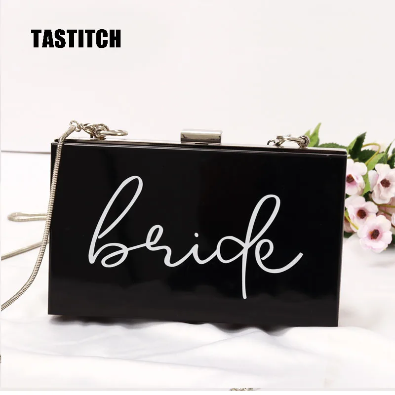 Персонализированная акриловая сумка женская с принтом невесты модная