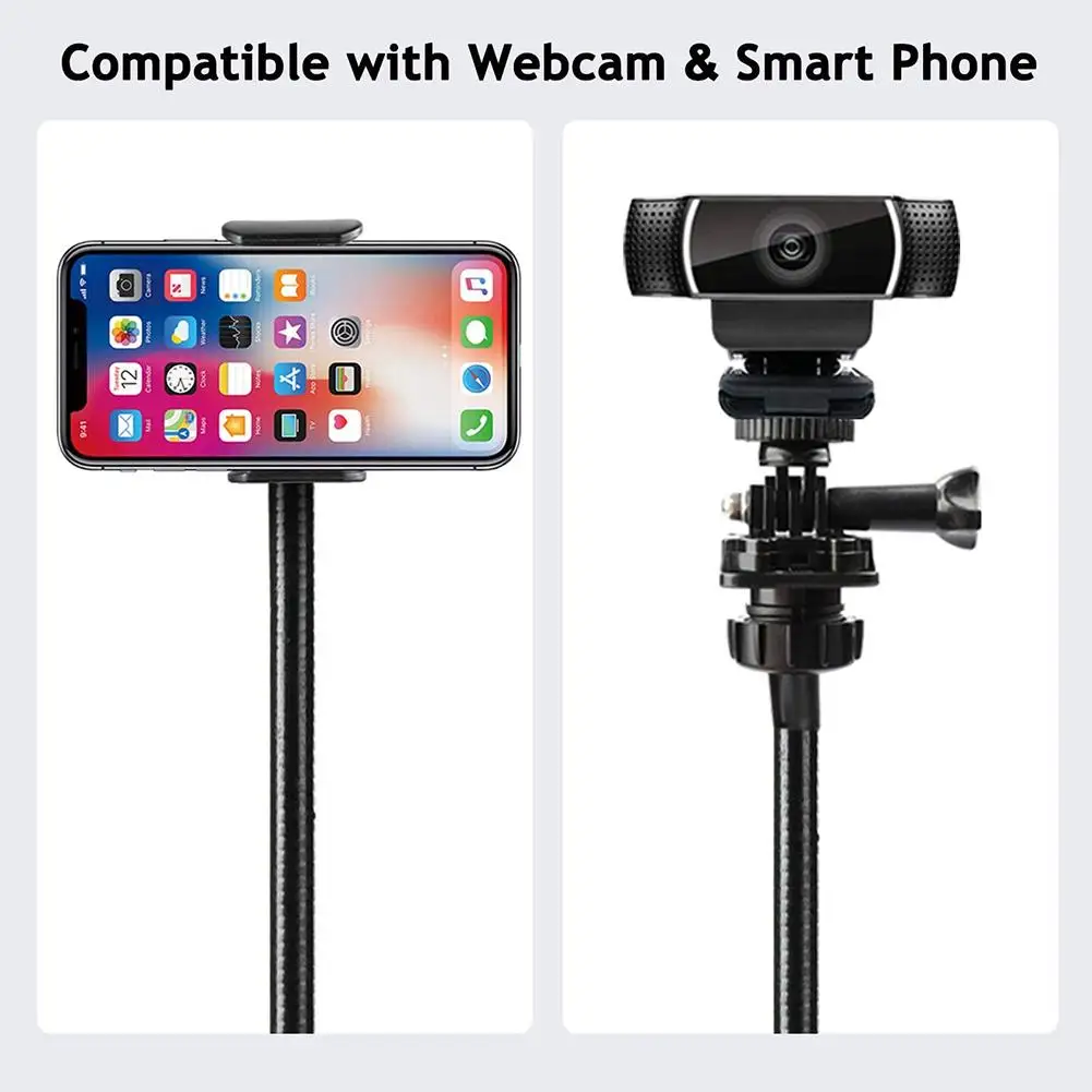 new webcam stand flexible desk mount gooseneck clamp clip camera holder for web cam accessories holder for phone magnetic holder free global shipping