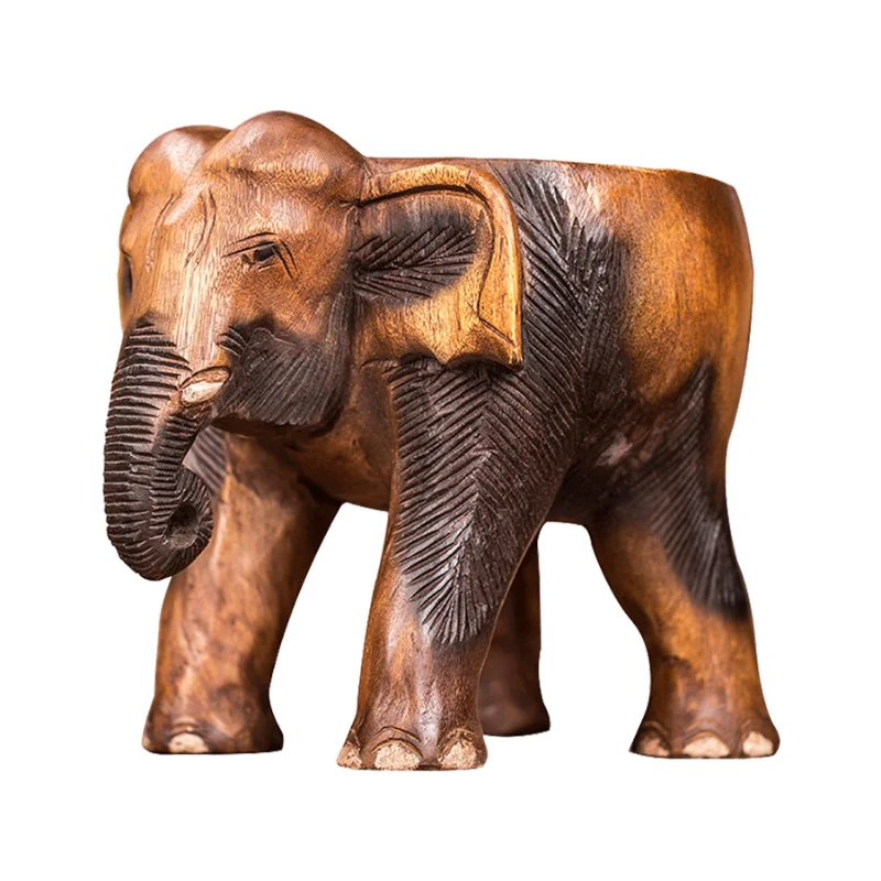 

TT Thailand Retro Solid Wood Low Stool Stool Furniture Southeast Asia Elephant Wood Carving Living Room Shoe Changing Stoolround