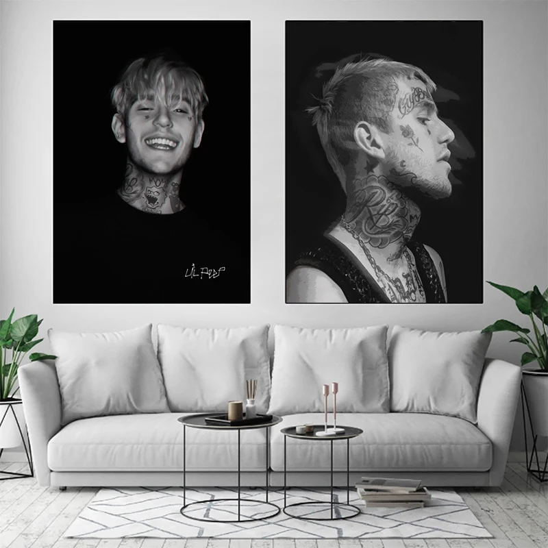 

Lil Peep Rapper Music Star Fashion Poster Prints Decoration Mural Canvas Paintings Living Room Home Wall Decor Painting Cuadros