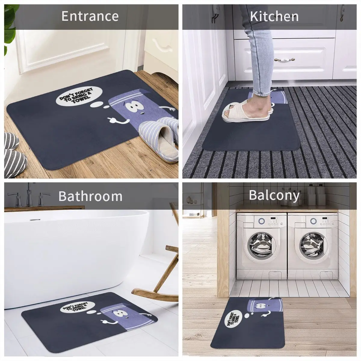 

Door Mat Don't Forget About Towelie Bath Mat Polyester Rug Carpet Non-slip Water Oil Proof Entrance Living Room Home Bathroom