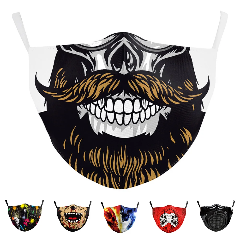 

Креативные маски для Хэллоуина с ужасом, черепом и Ротом, защитные маски для женщин и мужчин, унисекс, дышащая маска для велоспорта и вечерни...