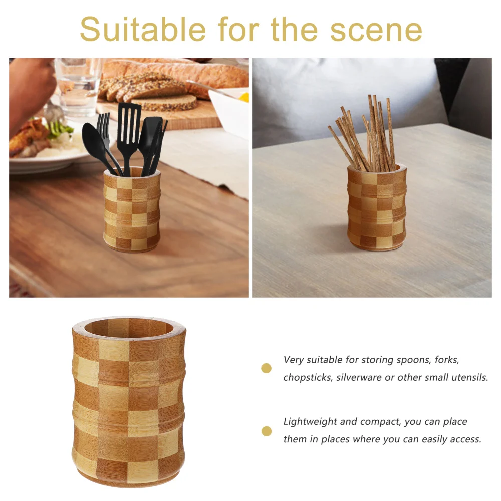 

1Pc Bamboo Chopsticks Holder Kitchen Utensil Holder Countertop Organizer