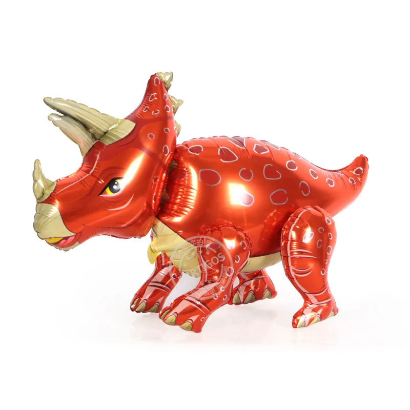 orange Triceratops 1 шт. 4D динозавр воздушный шар из фольги стоящий Зеленый Динозавр красный дракон день рождения deco вечерние принадлежности для мальчиков Детские Игрушки гелиевые шары - Цвет: orange Triceratops