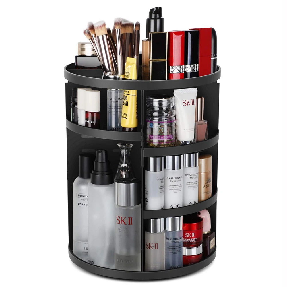 

Dressing Table Storage Box 360 Degree Rotation Skincare Product Rack Fashion Acrylic Makeup Organizer for Cosmetic Lipstick Case