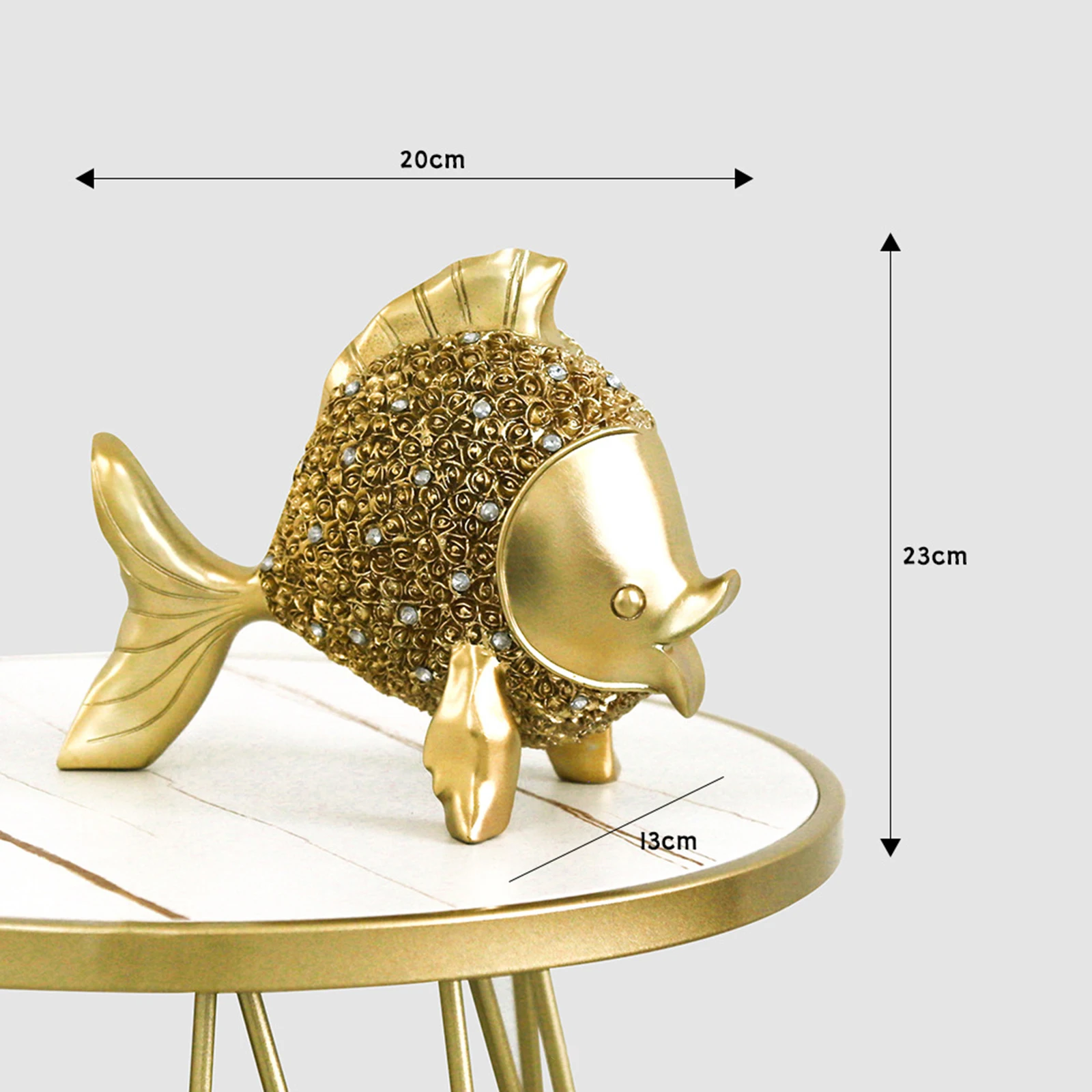 

Nordic Fish Figurine Resin Sculpture Goldfish Ornament Keepsake Living Room Decoration