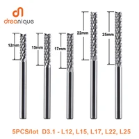 5pcsset pcb end mills d3 1 12 15 17 22 25mm solid carbide corn end mill milling cutter bits cnc cutting milling tools