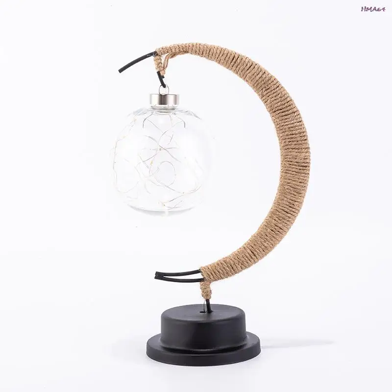 LED Moon Cane Filament Handmade Hemp Rope Night Light Sleeping Lantern | Лампы и освещение