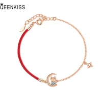 queenkiss bt626jewelry wholesale fashion lady girl birthday wedding gift moon aaa zircon 18kt rose gold pendant bracelet