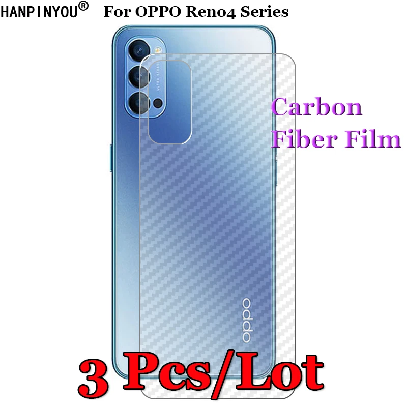 

3 Pcs/Lot For OPPO Reno4 Reno 4 F Z SE Pro Lite 5G 3D Non-slip Clear Carbon Fiber Back Film Screen Protector Protective Sticker