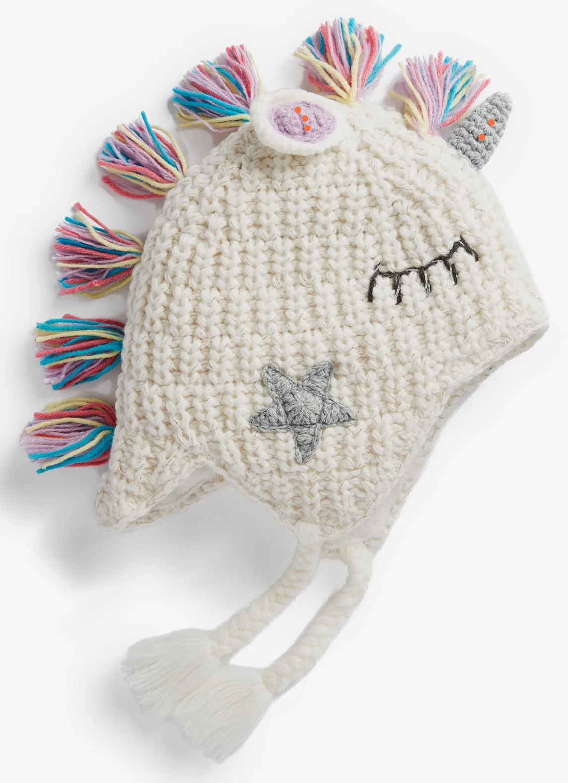

Autumn and winter hand made new one unicorn horned dinosaur shaped children's knitting wool hat earmuff Hat Ponytail Beanie